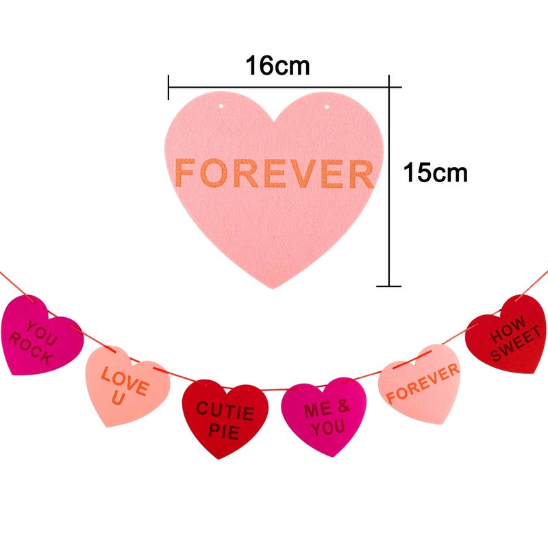 Whaline Valentine's Day Felt Heart Garland Banner for Indoor Outdoor Wedding Engagement Anniversary Party Favor(9.8 feet) - Image 2